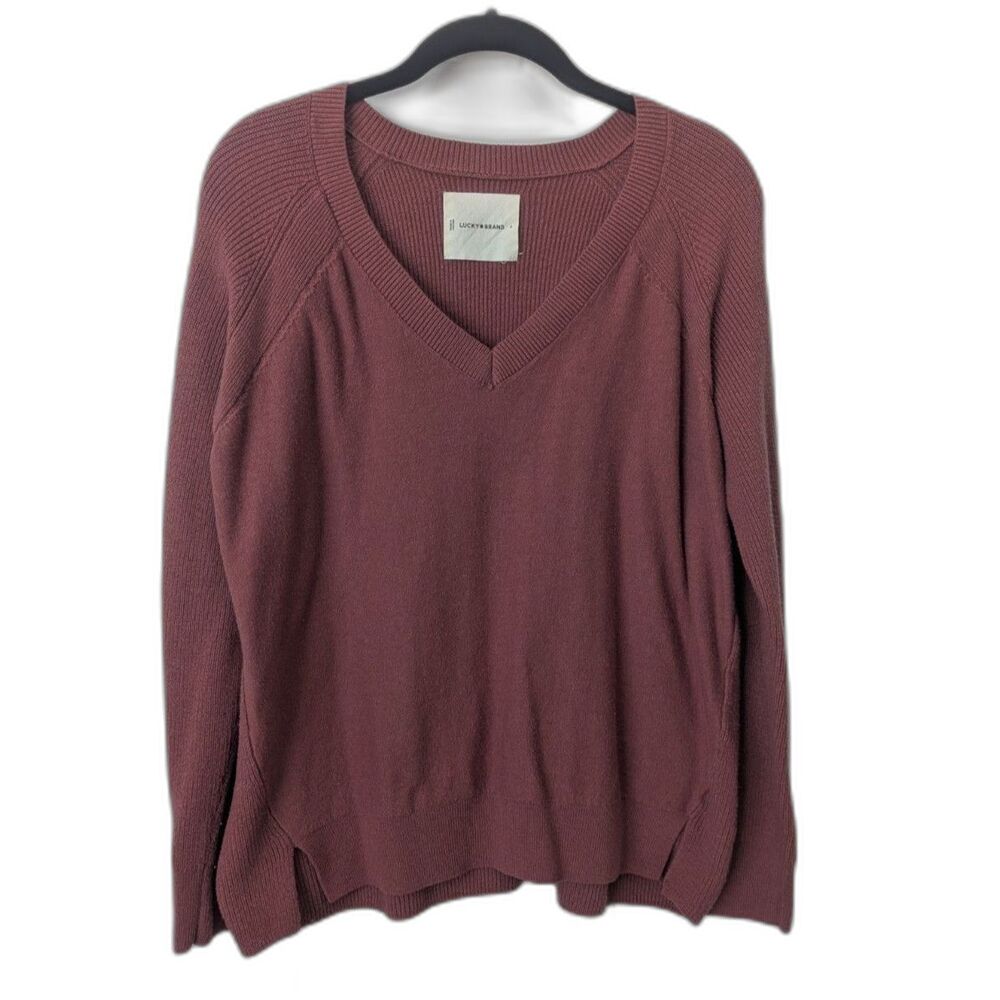 Lucky Brand Cloud Soft V-Neck Sweater Women’s Small Cashmere Blend Cozy Warm